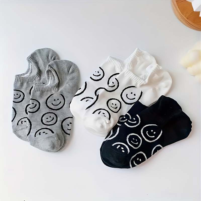TEMU 3 Paires de Chaussettes Femme Printemps Été Fine Bateau Ins Tendance Polyvalent Bouche Shallow Coupe Basse Style Collège Invisible Chaussettes