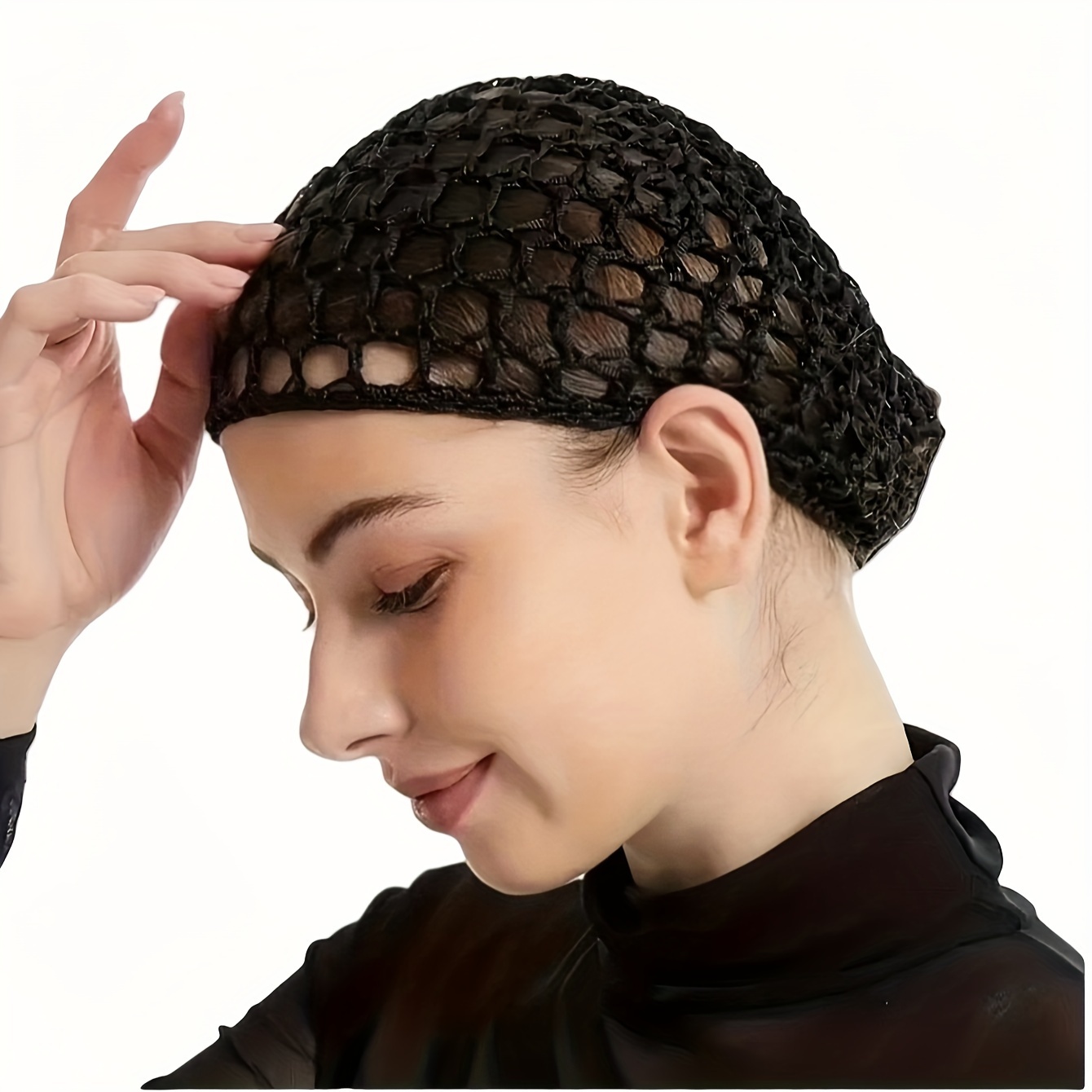 handmade crochet hair net cap elastic breathable sleep cap Temu