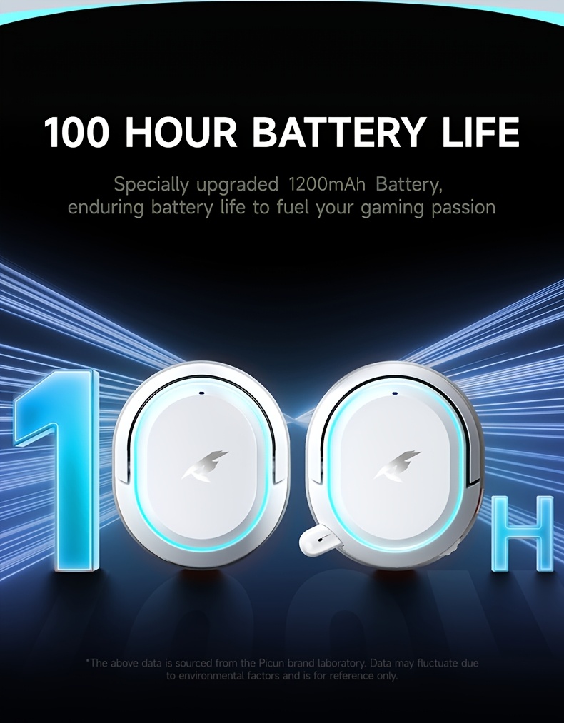 Casque Gaming sans Fil Picun G2 | Latence Ultra-Faible 2.4GHz, Microphone à Réduction de Bruit, Son Surround 7.1, Lumières LED Lumineuses, Émetteur USB-C avec Adaptateur USB-A pour PS5, PS4, PC
