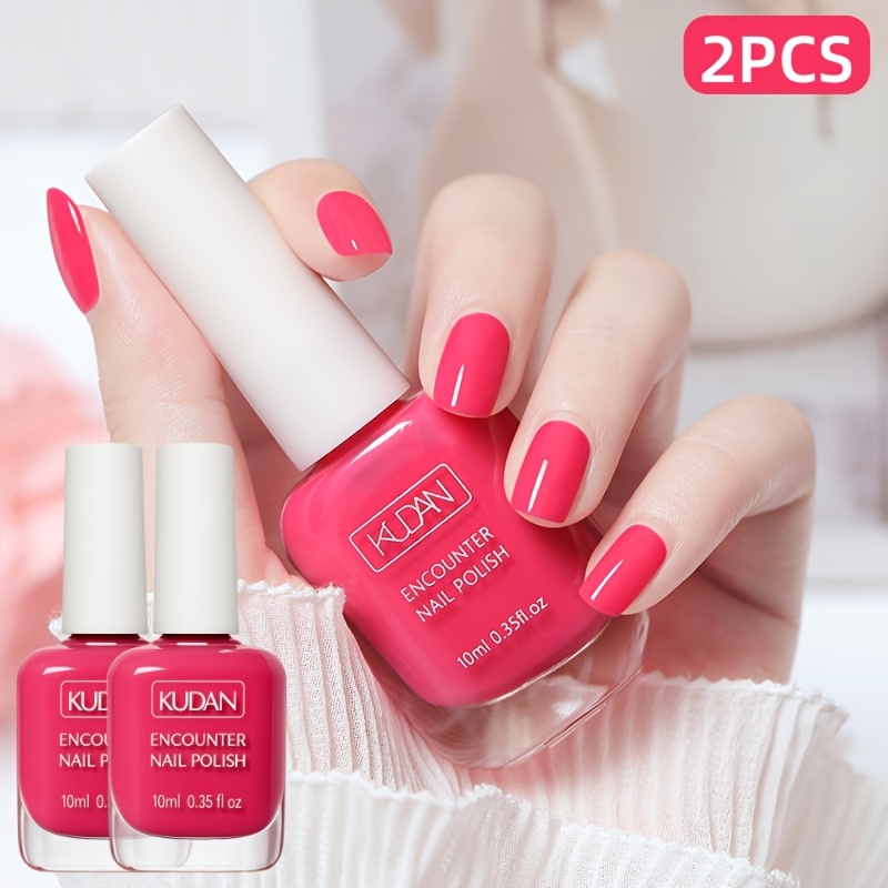 TEMU 2bottles Gel Nail Polish 0.35fl.oz Each No-bake No Lamp Required -off Removal Quick-dry Long-lasting Shine Vibrant For Diy And Daily Or Date