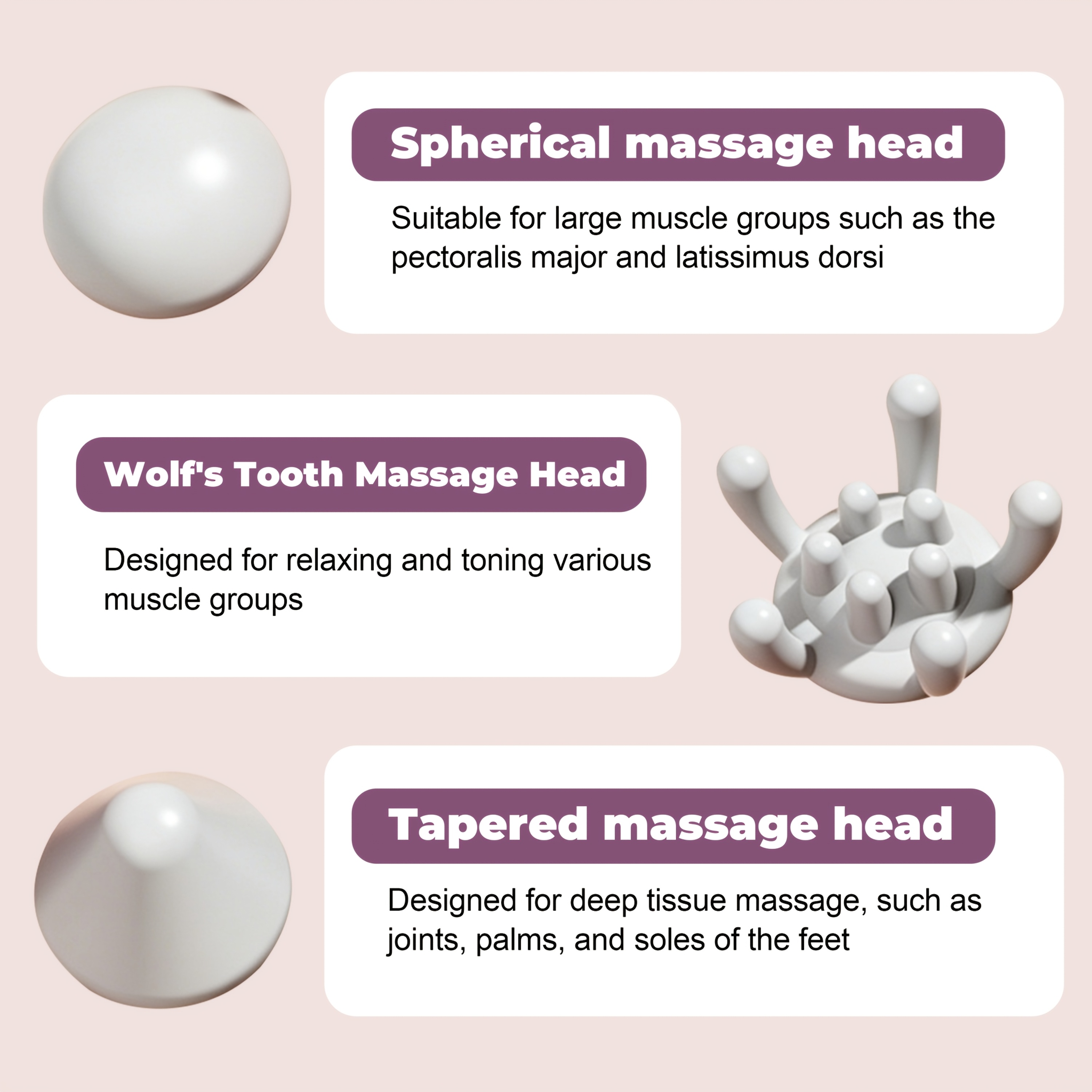 usb rechargeable pocket size percussion massage gun   3 silicone replacement heads multi   auto shut off   operation shoulder neck back and leg massager portable and convenient for on the go relaxation details 3