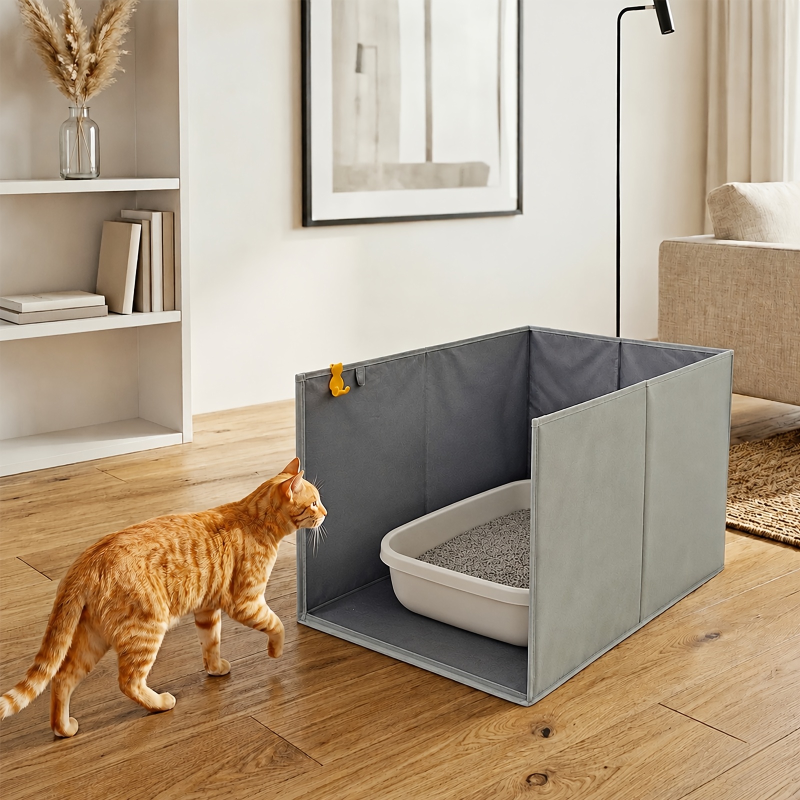 Temu – TEMU Extra Large Cat Litter Box Enclosure, Keep Dogs Out, Open Top High Side, Water Resistance Splash Guard For Cat Litter Boxes