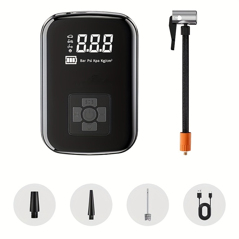 A Portable Car Air Compressor with a Wireless Handheld Pump And Light, Suitable for Inflating And Compressing Tires of And Motorcycles. 6 A Portable Car Air Compressor with a Wireless Handheld Pump And Light, Suitable for Inflating And Compressing Tires of And Motorcycles. - Image 6