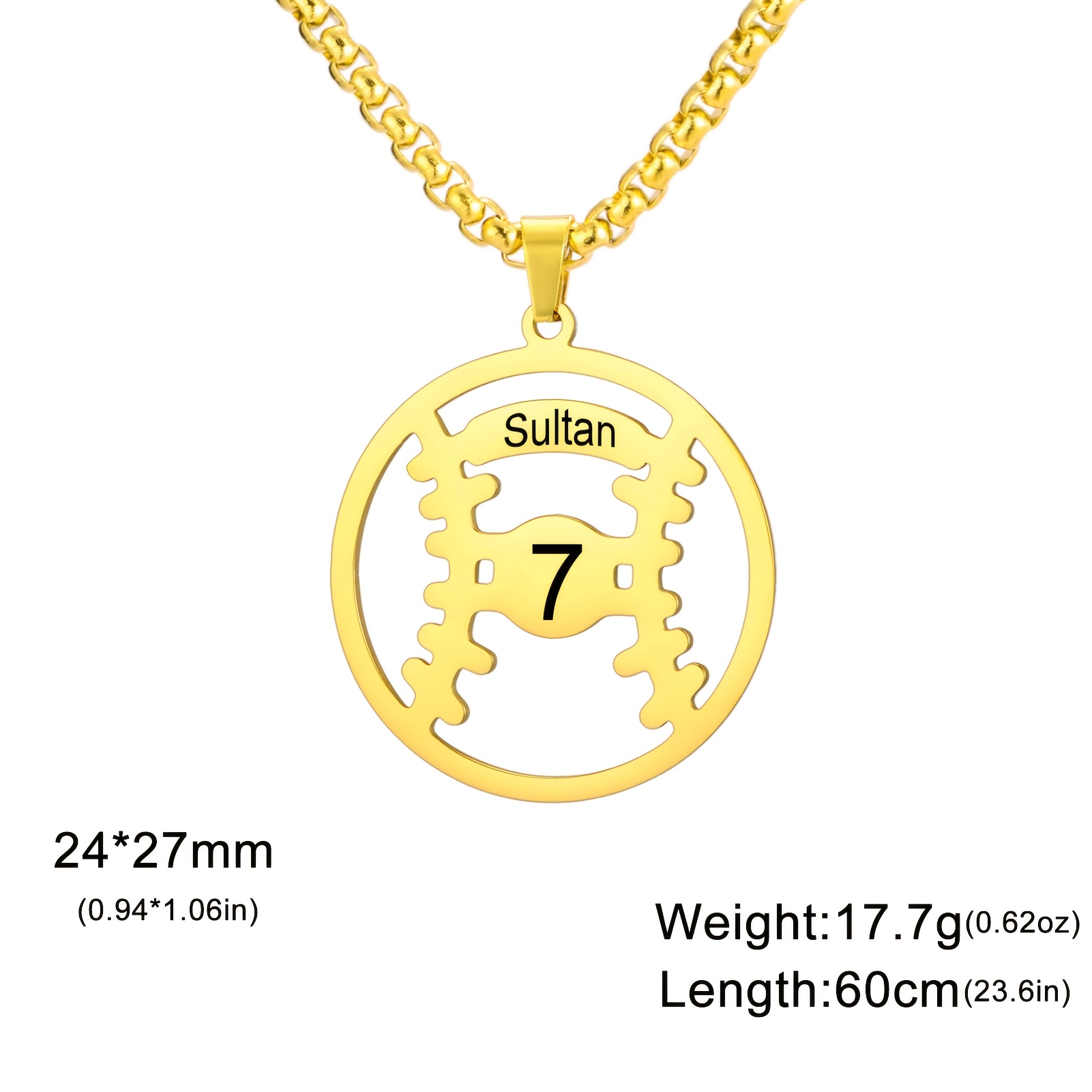 Customizable Baseball Number & Name Pendant Necklace