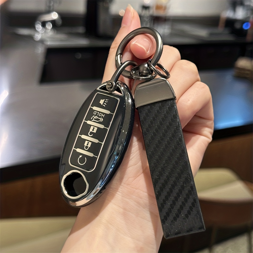 key fob cover for nissan 5 button car keys shell case with keychain protector accessories for altima sentra         maxima versa soft tpu girly women