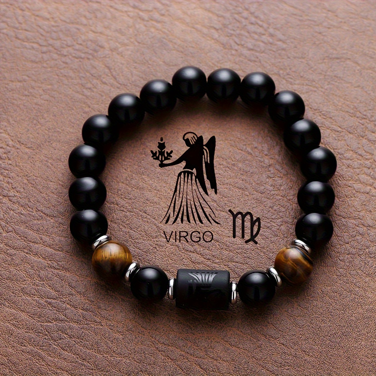 Teenager's Tiger's Eye Stone Bracelet with 12 Constellations
