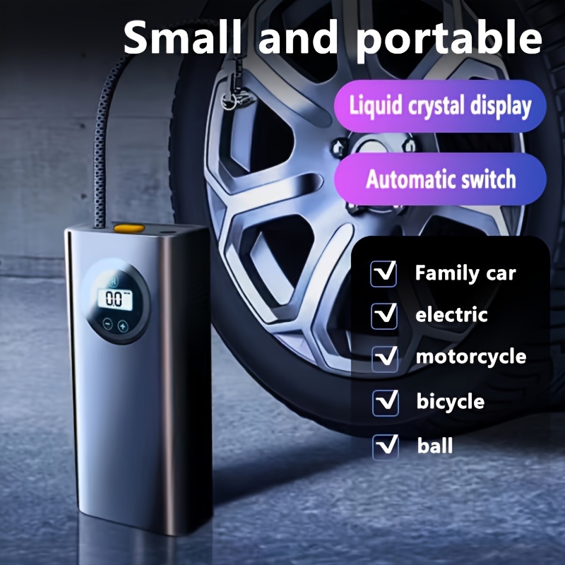 tire inflator portable air compressor portable air pump for car faster inflation electric air pump with digital pressure gauge for car bike motorcycle details 2