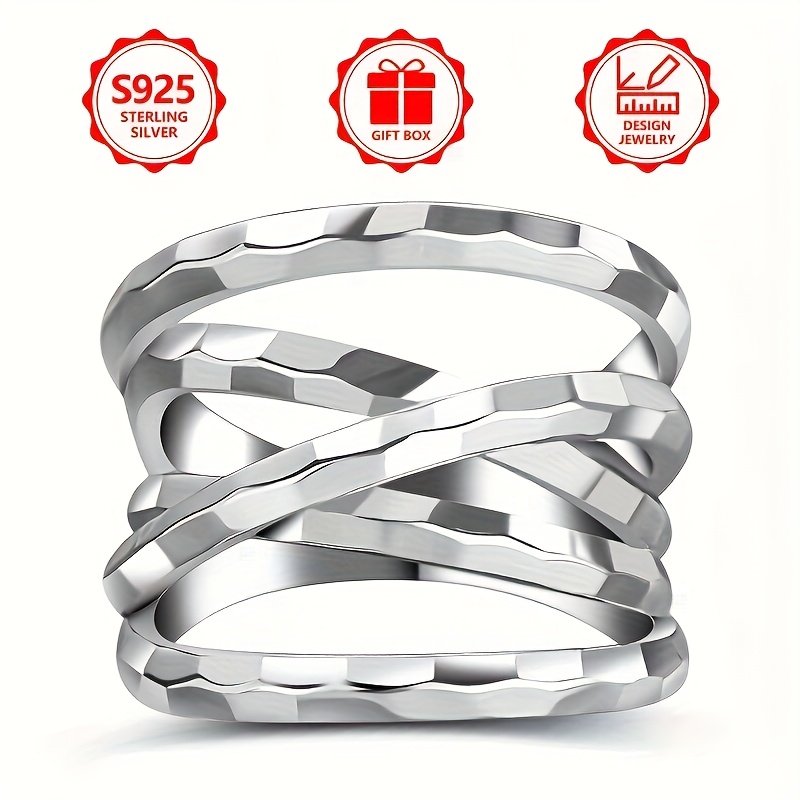 925 Sterling Silver Women's Ring and Loop Gift for Friends or Couples