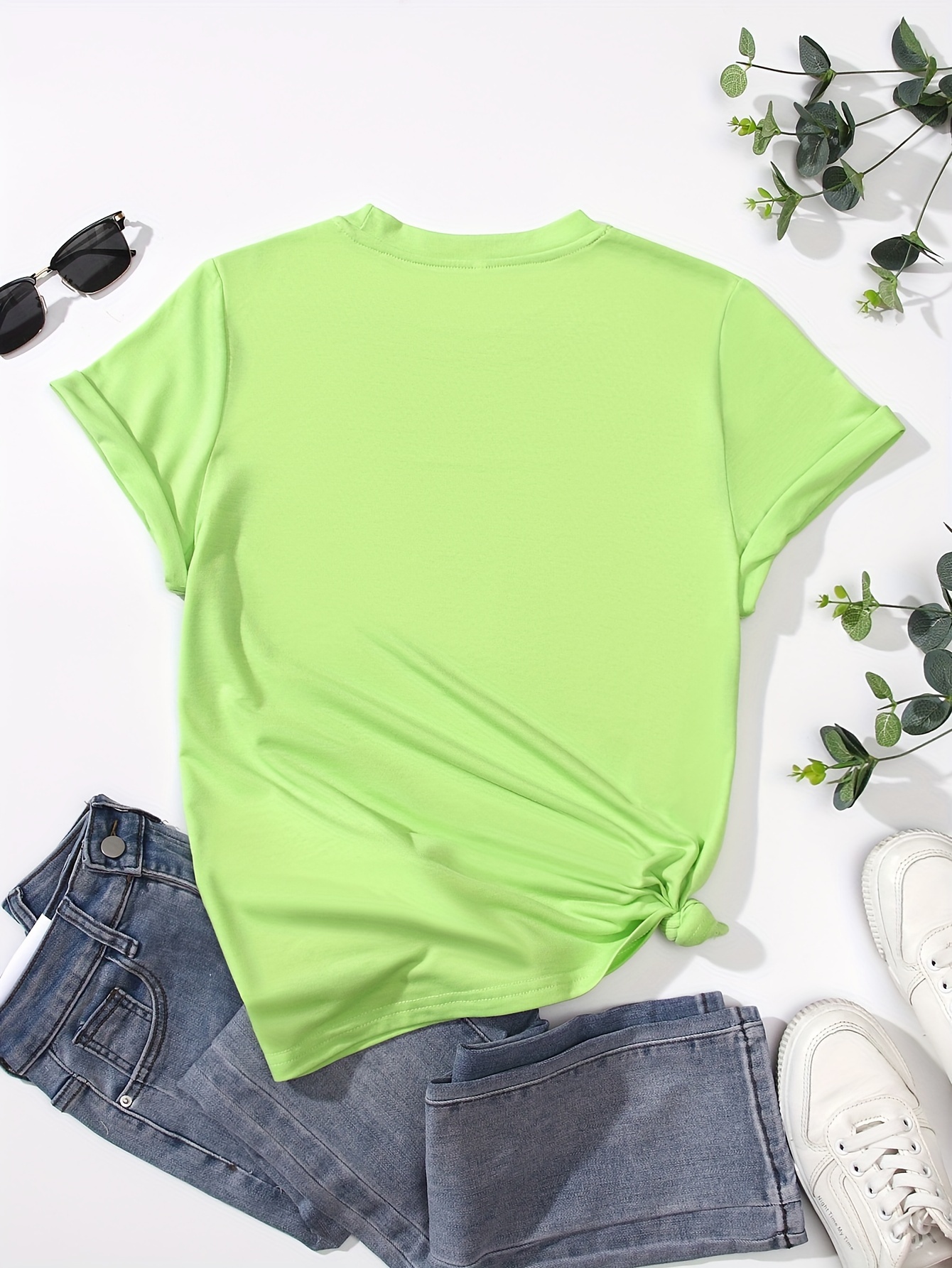 Light Green Fashion hotsell Print Women's Short Sleeve T-Shirt