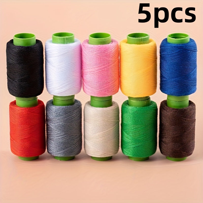 

5pcs Assorted 100% Polyester Sewing Thread - For & , For Wedding Dresses, Embroidery, Diy Crafts, And Decorations