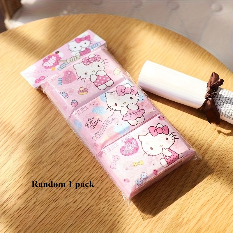 Facial Tissue Creative Fashion Printed Tissue Portable Pocket Wallet Cartoon Handkerchief Paper Napkin Convenient To Carry When Going Out Random Color