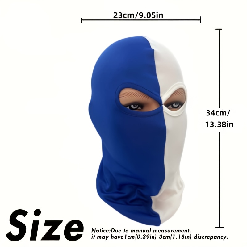 TEMU Balaclava Intégrale Bleu Violet à Trous, Masque Facial Extensible Séchage Rapide au Vent, Tricoté Fin pour Moto, Ski, Randonnée, Pêche, Capuche
