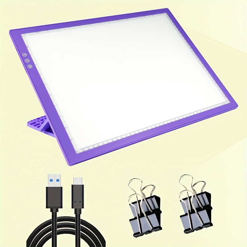 TEMU Diamond Painting Light Box With Bracket, 3 Color (white/yellow/), 8-level Dimming, Usb Power Supply, Soft And Uniform Lighting Suitable For