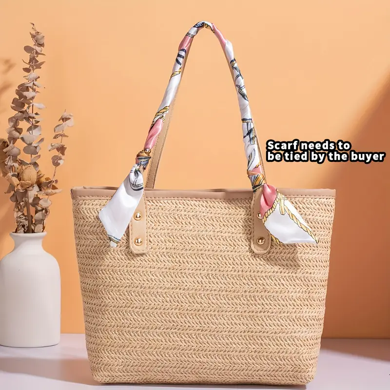 womens large capacity beach tote bag vibrant rainbow striped woven shoulder bag with magnetic closure durable polyester lining vacation and holiday use holiday accessory vibrant striped bag magnetic closure bag details 1