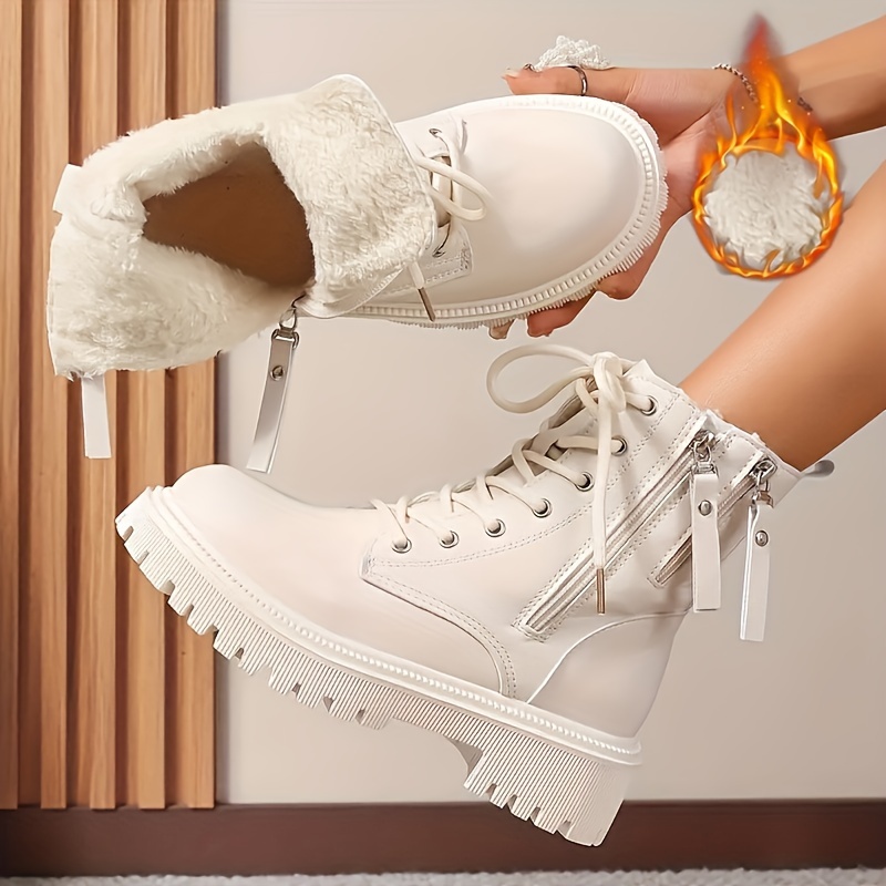 botines casuales tobillo mujer plataforma tacón medio botas Temu