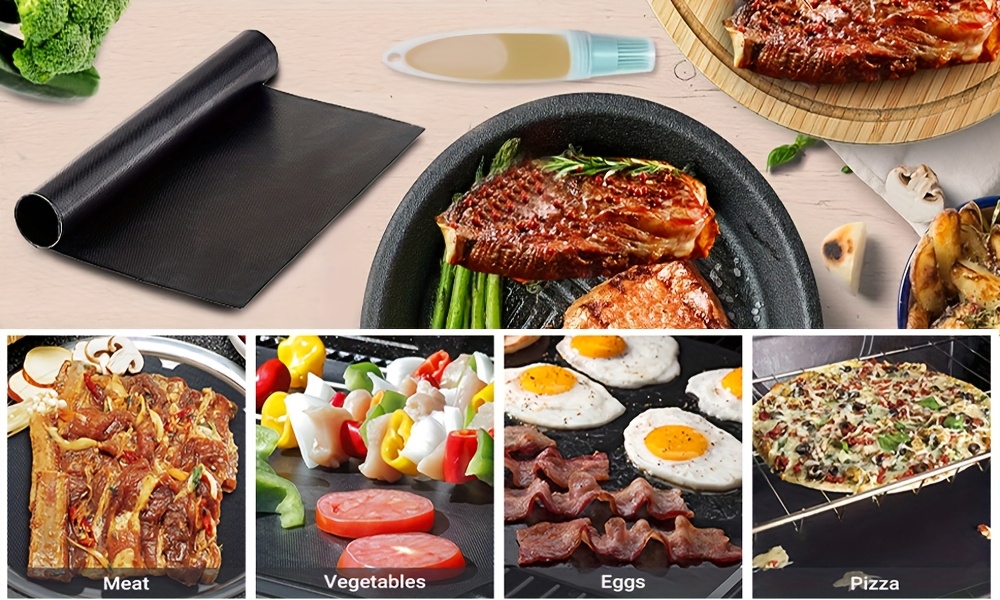 RiverRae Grillmatten – 5er Pack, Antihaftbeschichtet, Hitzebeständig Bis 260°C, Wiederverwendbar