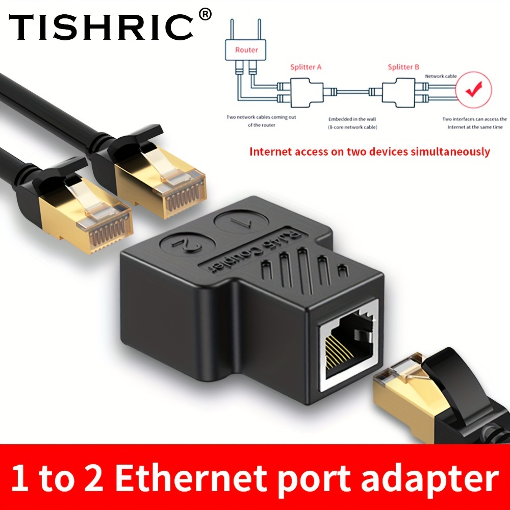 adaptador divisor ethernet conector cable red Temu