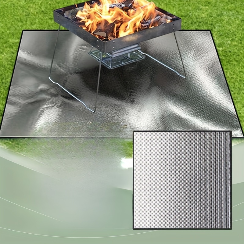 

39" Fireproof Fiberglass Grill Mat For Men, Flame-resistant Bbq And Fire Pit Protective Pad, Camp Stove Insulation Accessory