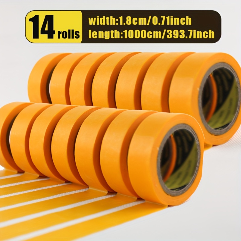   of 7/14 Rolls Original Yellow Craft Paper Tape, High     Masking Tape for DIY Crafts/Wall Decoration/Painting Frame Covering/  Protection, Extra Wide Tear-Resistant   Nail Art/DIY Scrapbooking/Home Renovation, Precision Electronics Protection/Canvas Fixing, Manicure Line Drawing/Scrapbooking/Home Makeover, High-Temperature  -Coded Repair Cloth