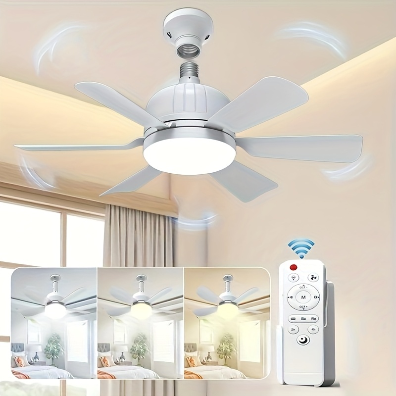 מאוורר תקרה לבן חכם בעל הספק של 40W עם שלט רחוק