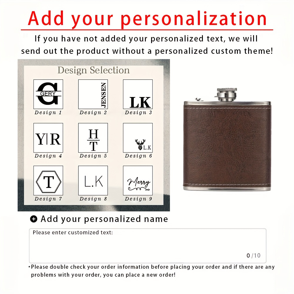 TEMU [custom] 1pc Personalized For Men, Engraved Leather , Custom With Name, Groomsmen Proposal Gift, Wedding Gift, Father's Day Gift, Gift For Her