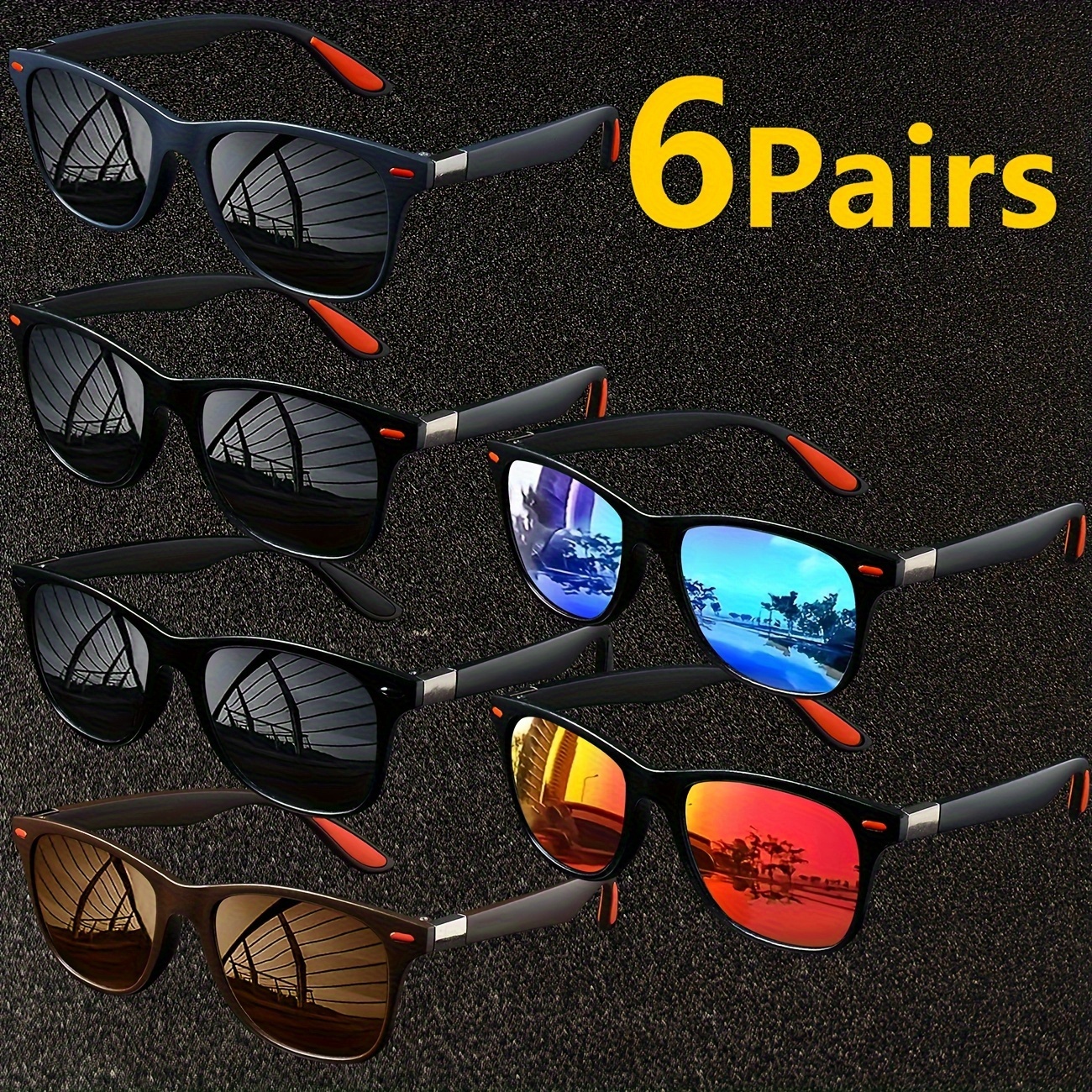 6pcs Cool Fashion Glasses Set for Men