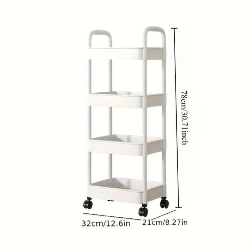 1 carrito de almacenamiento de 4 niveles resistencia, diseño compacto que , construcción de plástico para hogar, , almacén, garaje - requiere montaje