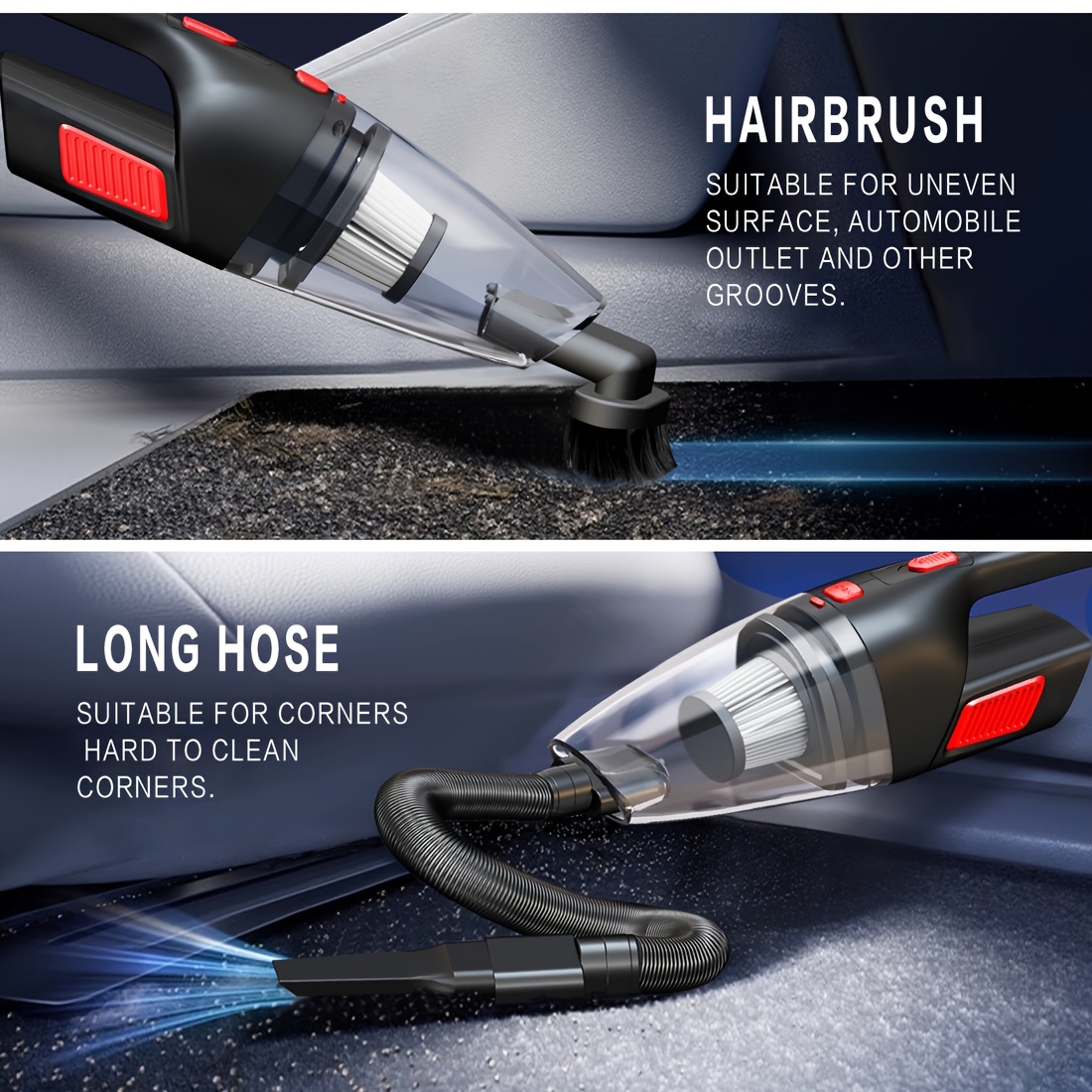wireless convenient handheld car vacuum cleaner powerful suction kitchen floor cleaning supplies usb charging mini cleaning dust collector suitable for cars rv home office industrial sites and other   tools Product details 5