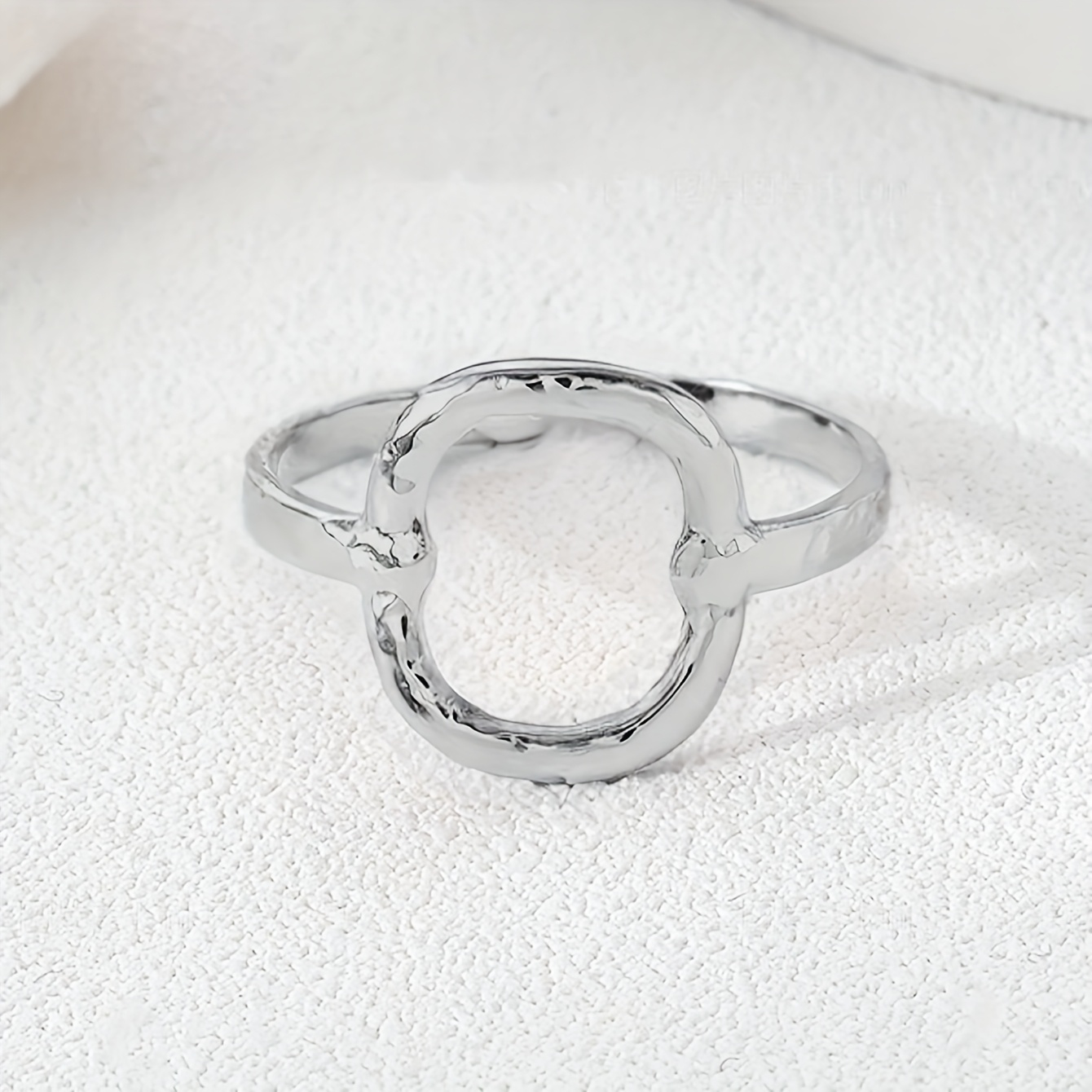 TEMU 1pc Elegant Retro Texture Round Opening Stainless Steel Ring, 18k Golden Plated Opening Adjustable Finger Ring, Suitable For Women' Wear,