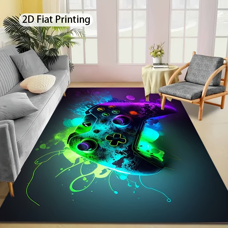 Image of 1pc Thick 1.1cm Living Room Floor Mat, Handle Pattern Printed Floor Mat Thickened Non-slip Wear-resistant Suitable For Room Porch Balcony And Home Decoration