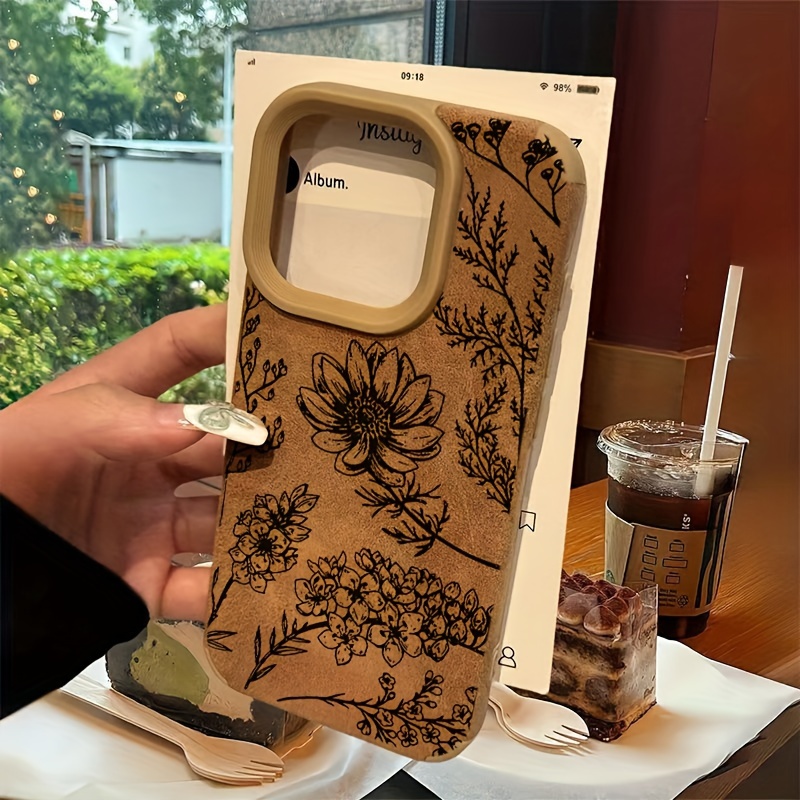 TEMU Phone Case: Phone Case Line Flowers, High-looking And Fashionable, Perfect Gifts For Relatives , Suitable For