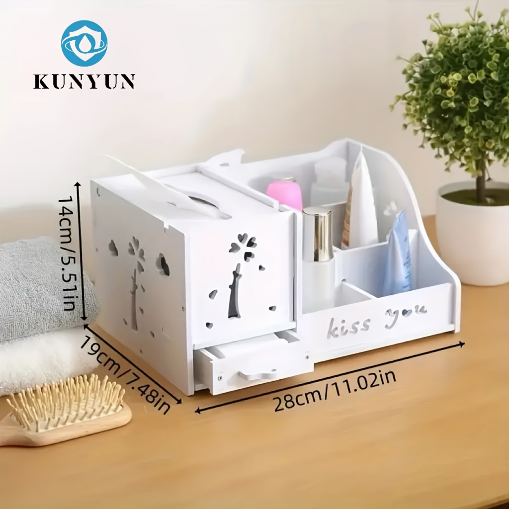   tissue   room multi functional remote control tabletop collection and arrangement box creative household coffee table napkin box draw paper box bedroom cosmetics collection box under bed storage Product details 0