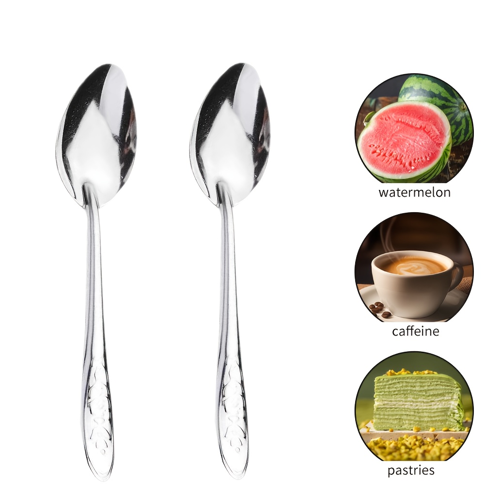 10/20pcs Stainless Steel Rose Spoons Flatware Set for Wholesale Digging Watermelon and Fruit, Iron Spoons for Takeaway Gifts, Home Stall Spoons, Suitable as Gifts, Both for Household and Commercial Use, for High-End Restaurants