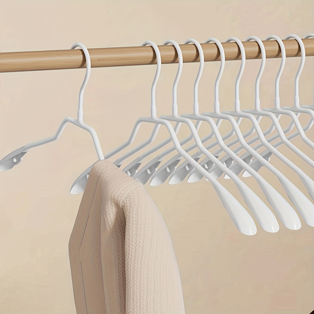 

5pcs Lacquered Metal Coated Wide Shoulder Hangers - Non-slip, No Shoulder Angle, -resistant For Drying And Storage In