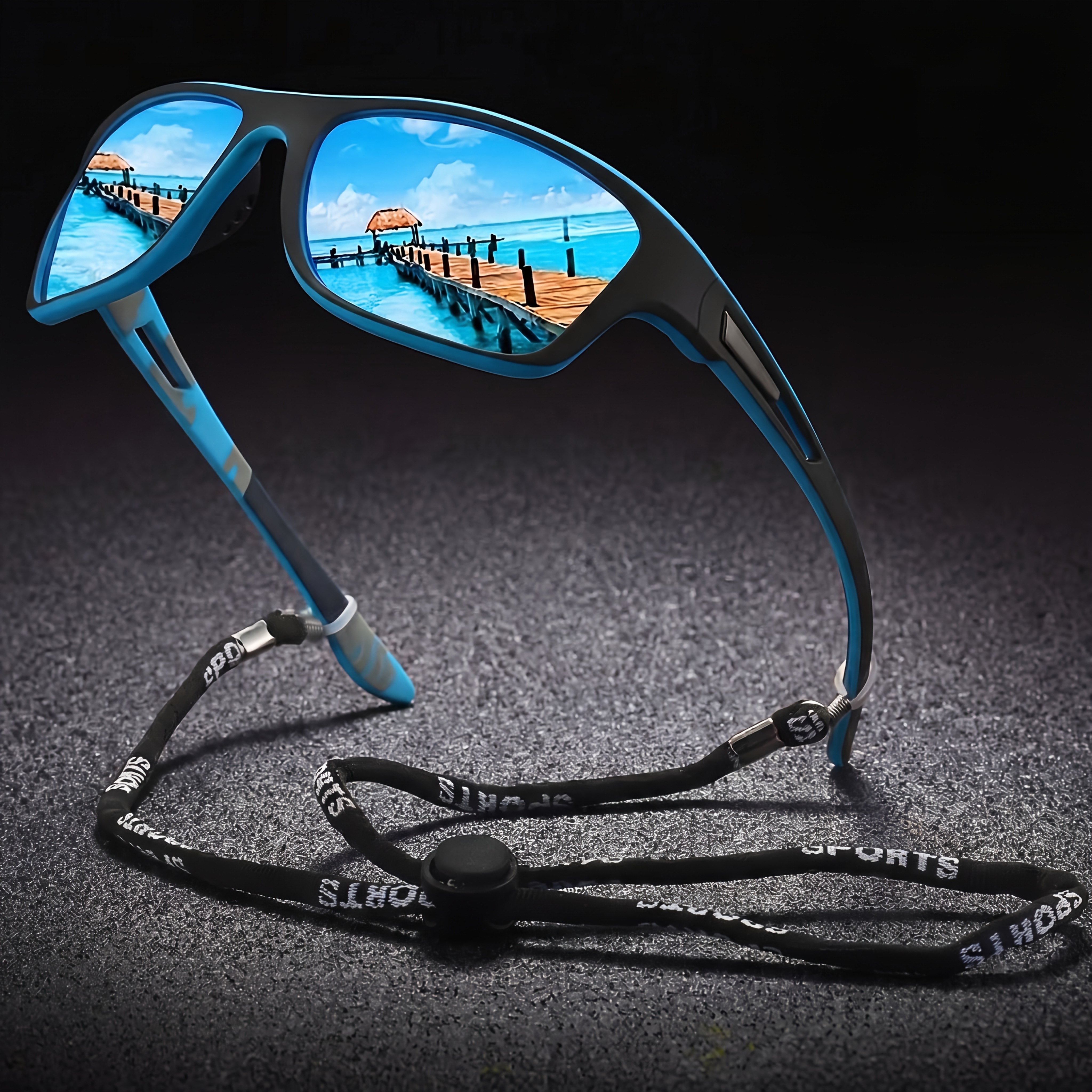 TEMU 1 Pair See Men's Polarized Sunglasses High-definition Eye Protection Driving Sunglasses For Outdoor Fishing, Cycling, Sports And Uv Protection