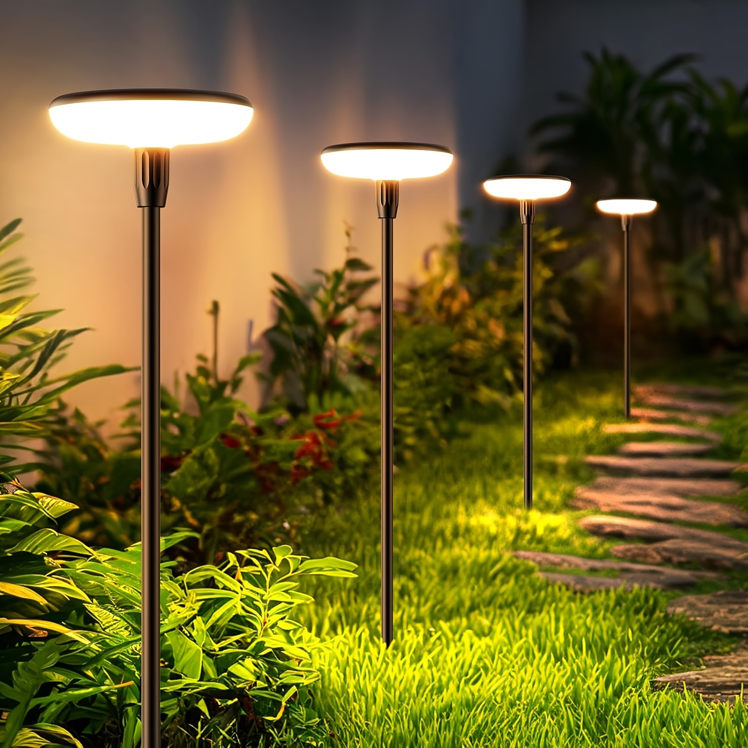 

4 Stück Solarlampen Für Außen Garten, Warmweiß Solarleuchten Für Außen Mit 1000 Mah Batterie, 34 Extra Helle Gartenleuchten Mit Für Gartendeko Terrasse Rasen Outdoor