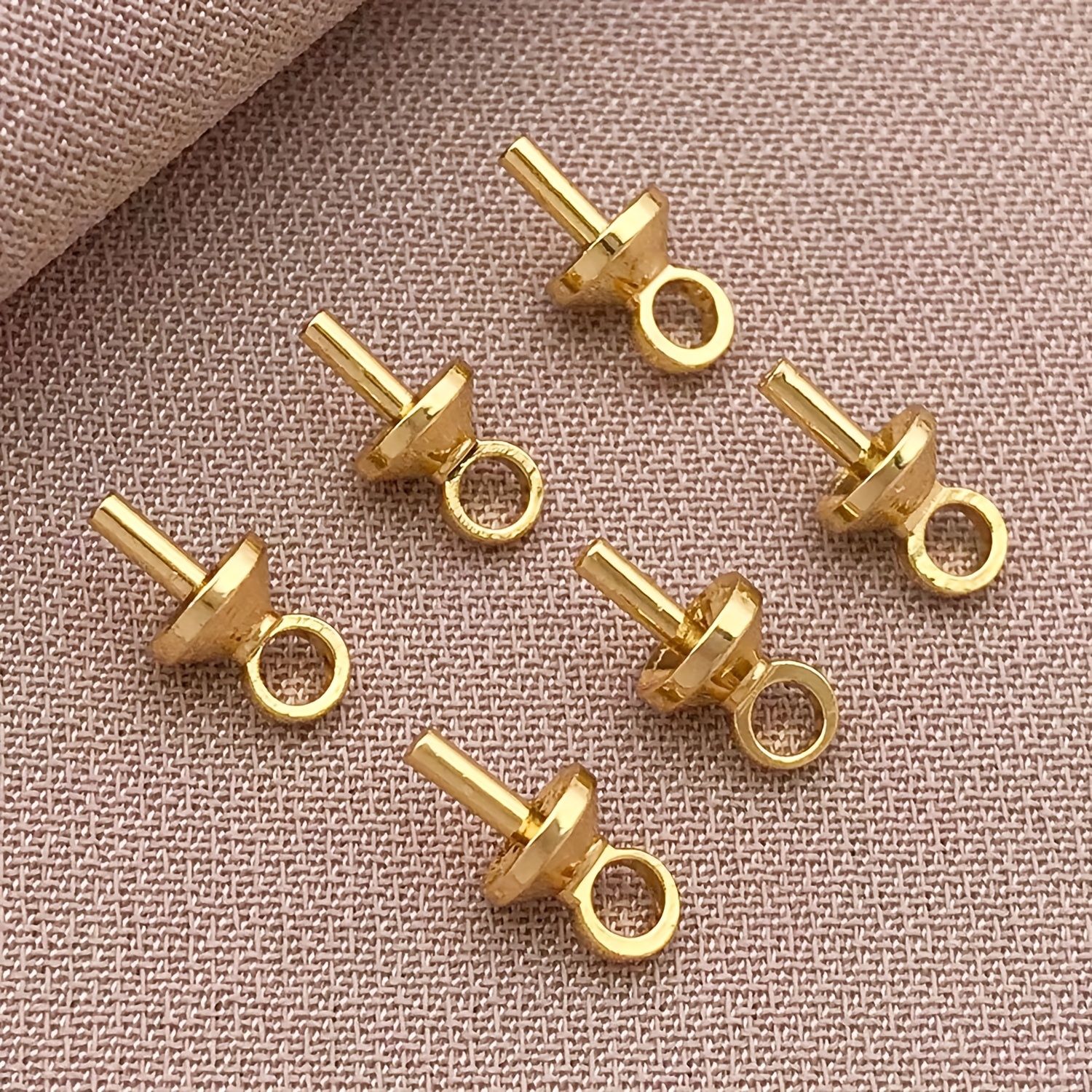 TEMU 11/16pcs Copper-plated 18k Golden Plated High-quality Umbrella Eye Pin Bails For, Jewelry Findings For Handmade Diy Bracelets, Necklaces,