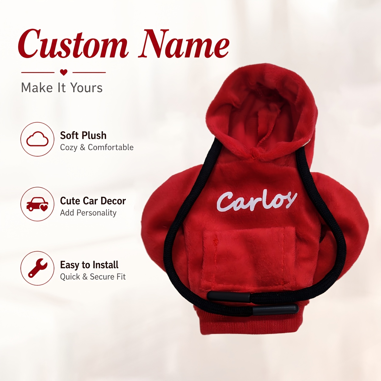 TEMU Customizable Name Or Text, Creative Car Gear Shift , Random Design, Personalized Name Custom Car Gear Shift Protector For Interior Modification