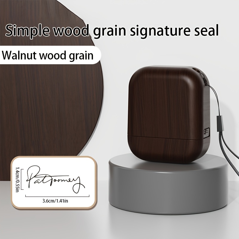 Custom Wood Grain Signature Stamp For Invitations, Documents, Cards & Bags - Easy-to-use Personalized Handwriting Abs Resin, Ideal For Daily & Office Use, Signature Stamp Personalized