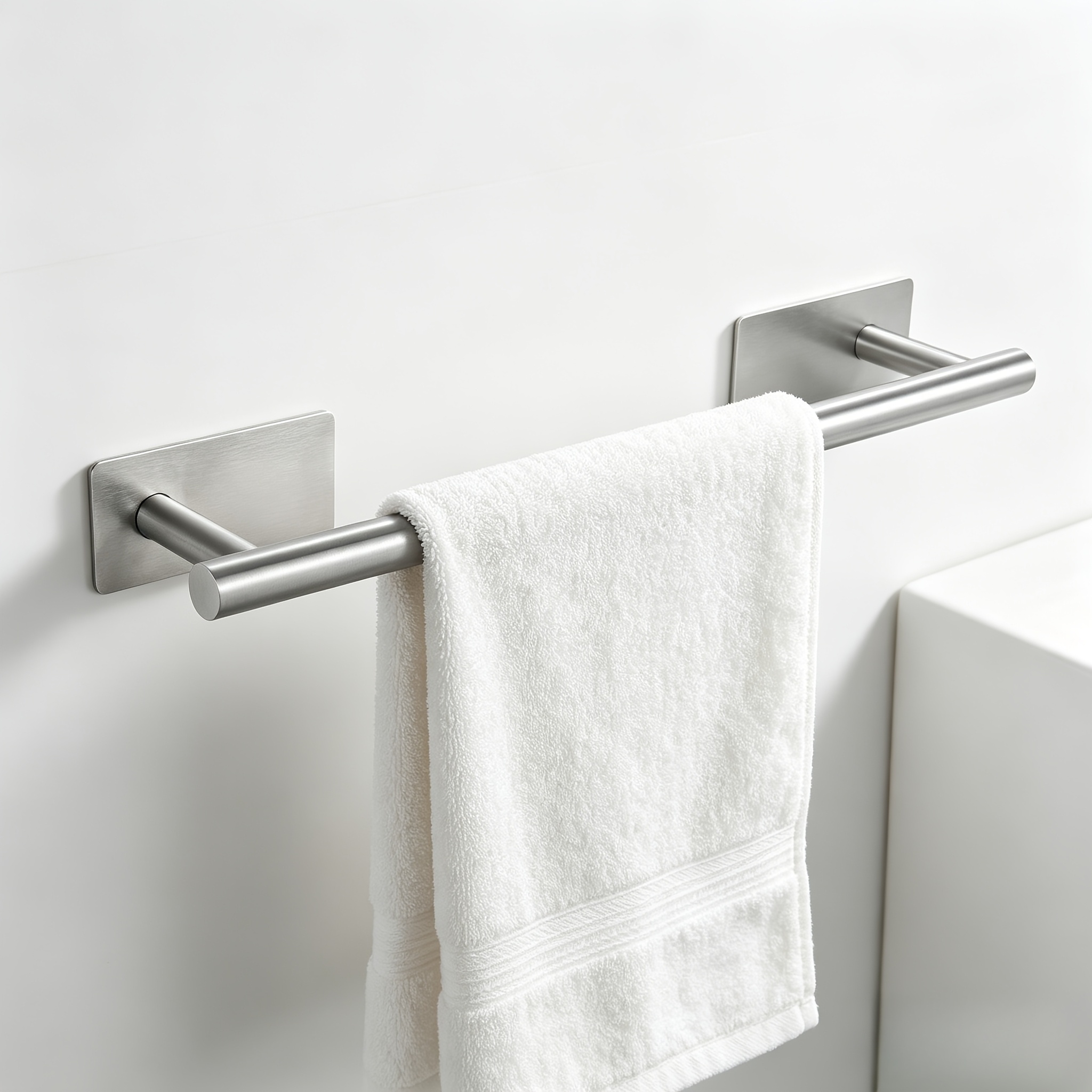 TEMU Barre de serviette en acier inoxydable, porte-serviettes, tringle de suspension pour serviettes de bain, montage mural perçage, rangement pour