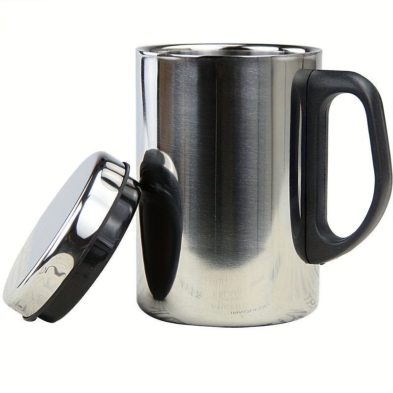 

Stainless Steel Insulated Mug With Handle And Lid, Durable And Thermal Coffee Cup, Travel Tumbler For Hot And Cold Beverages