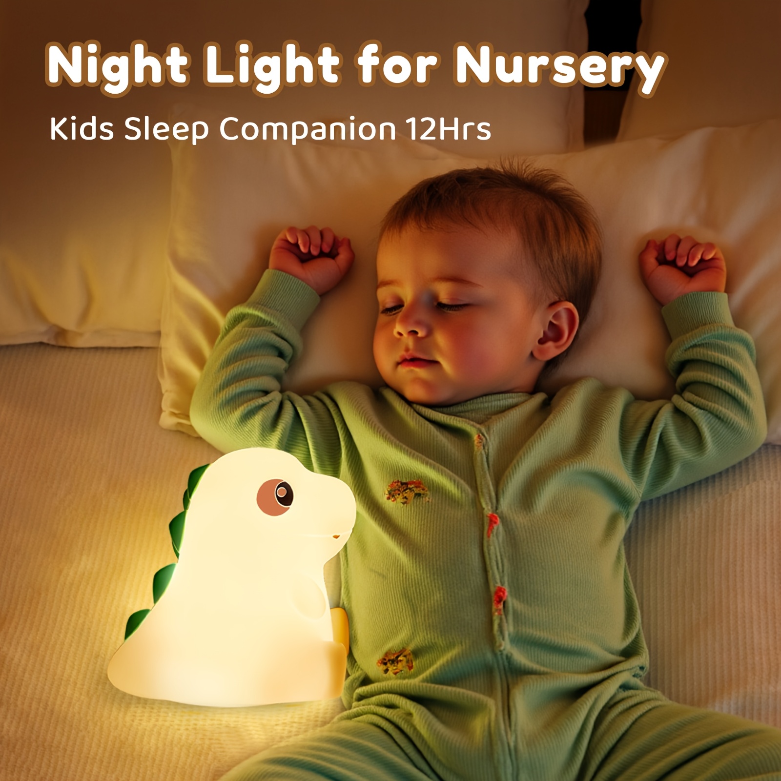soothing sleep light little dinosaur unicorn silicone patting night light baby feeding eye protection bedroom   sleep desk lamp Product details 1