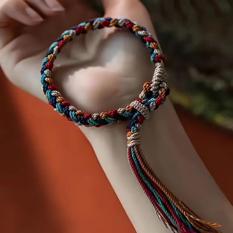 7PCS/9PCS Boho Colorful Cotton Rope Woven Bracelets, Men's Women's  Bracelets For Daily Wear Good Hand Rope Gifts.