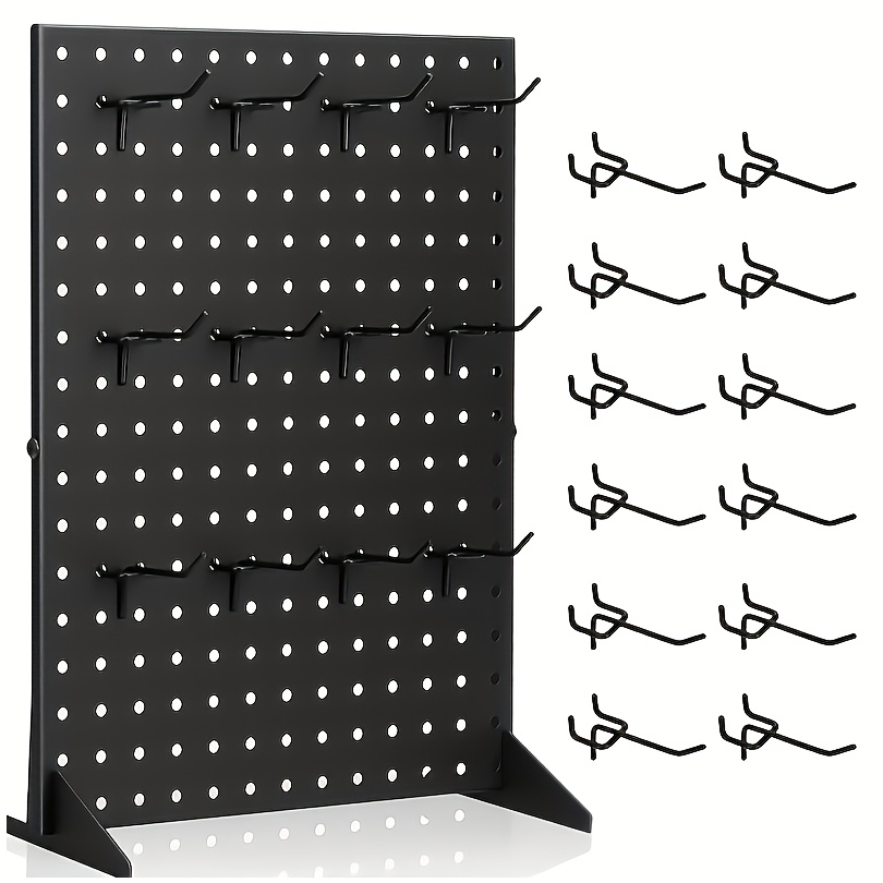 TEMU 1pc Freestanding Desktop Stand With Metal Hooks, Countertop Organizer For Jewelry, Keychains And Small Trinkets, Space Saving, Ideal For Jewelry