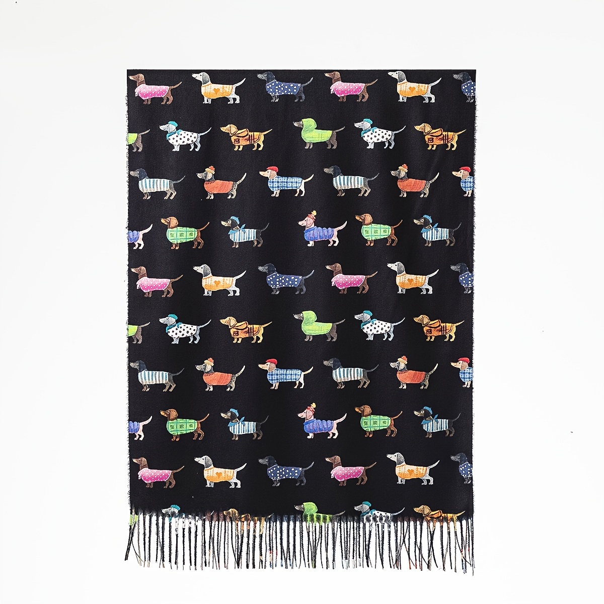 TEMU 1pc Women's Cute Dog Tassel Casual Warm Decorative Scarf