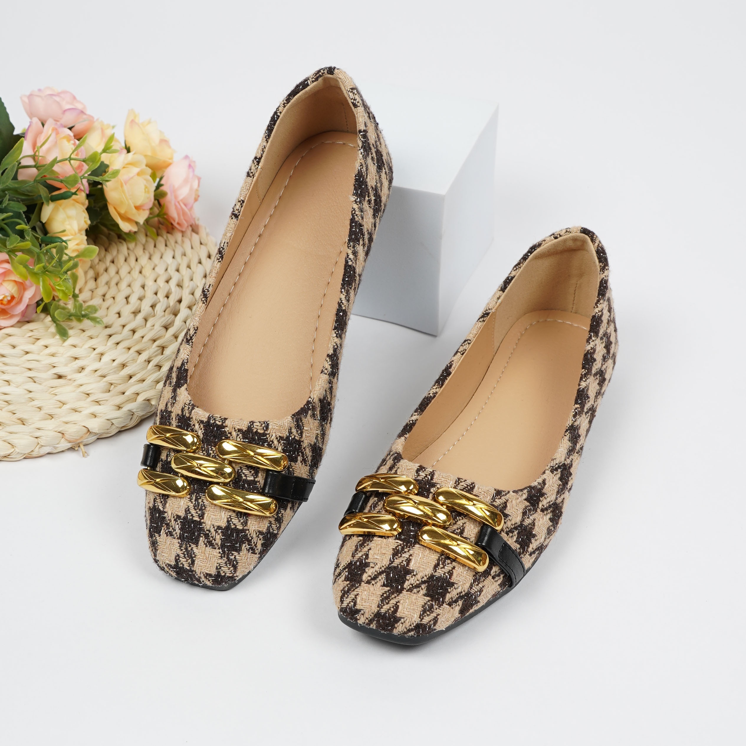 Women's Flat Square-Toe Professional Shoes, Women Shoes