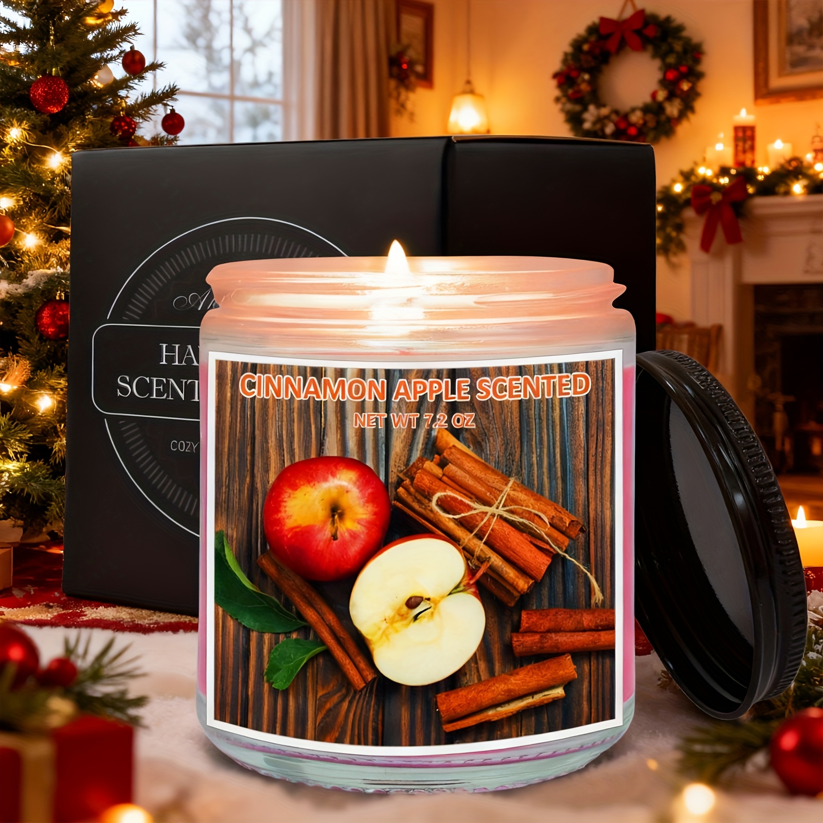 TEMU 1pc Cinnamon Fragrance Candle, 7.2 Ounces Of Canned Candle Gifts, Suitable For Men And Women, Autumn And Winter Home Fragrance Candles, Soy