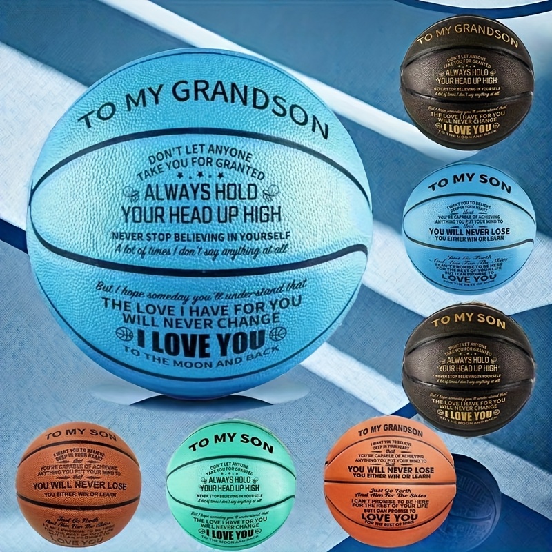 

Inspirational Basketball, Engraved With Motivational Messages, Ideal Gift For And Grandsons, Customizable Indoor/outdoor Sports Ball - 9.44 Inches