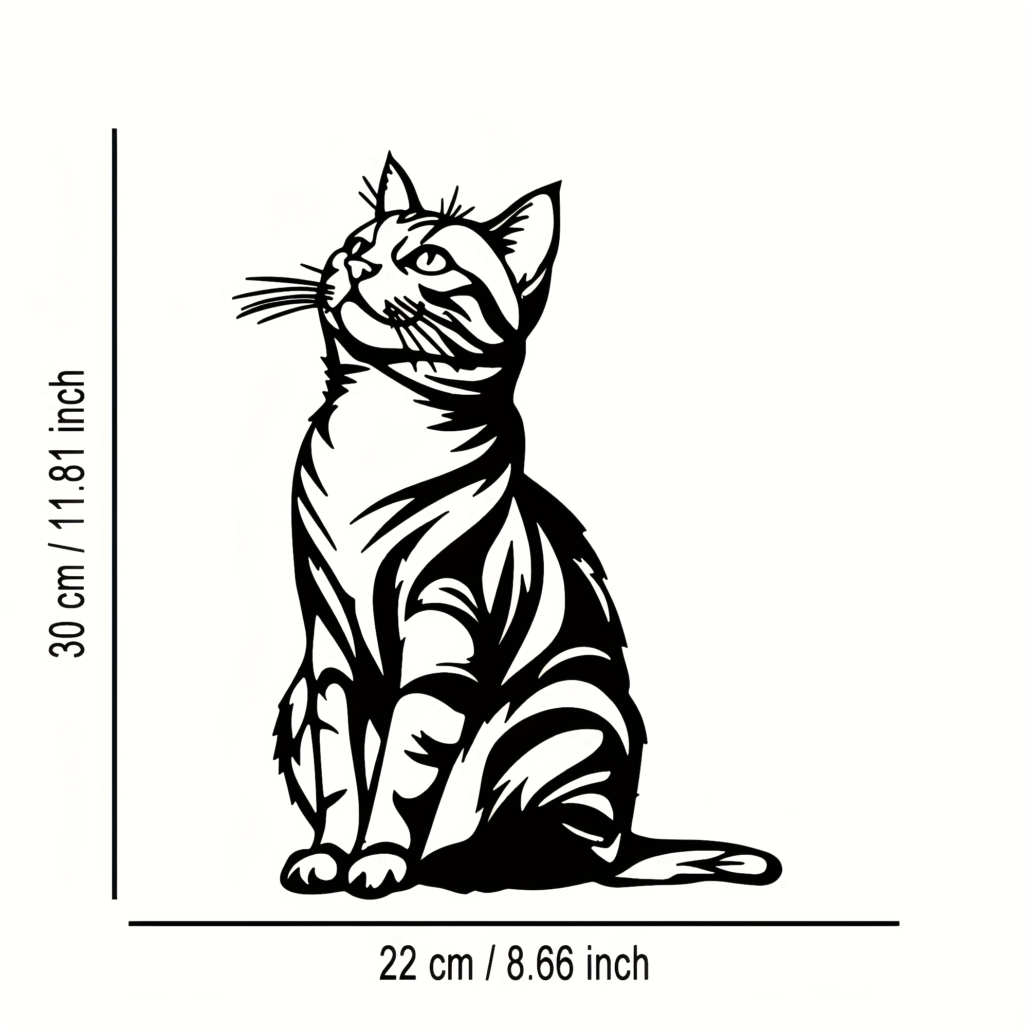 E-shop [Elegante Metall-Katzen-Wandkunst] 1 Stück Elegante Metall-Katzen-Wandkunst - Klassische gestreifte Silhouette, vielseitige Dekoration für