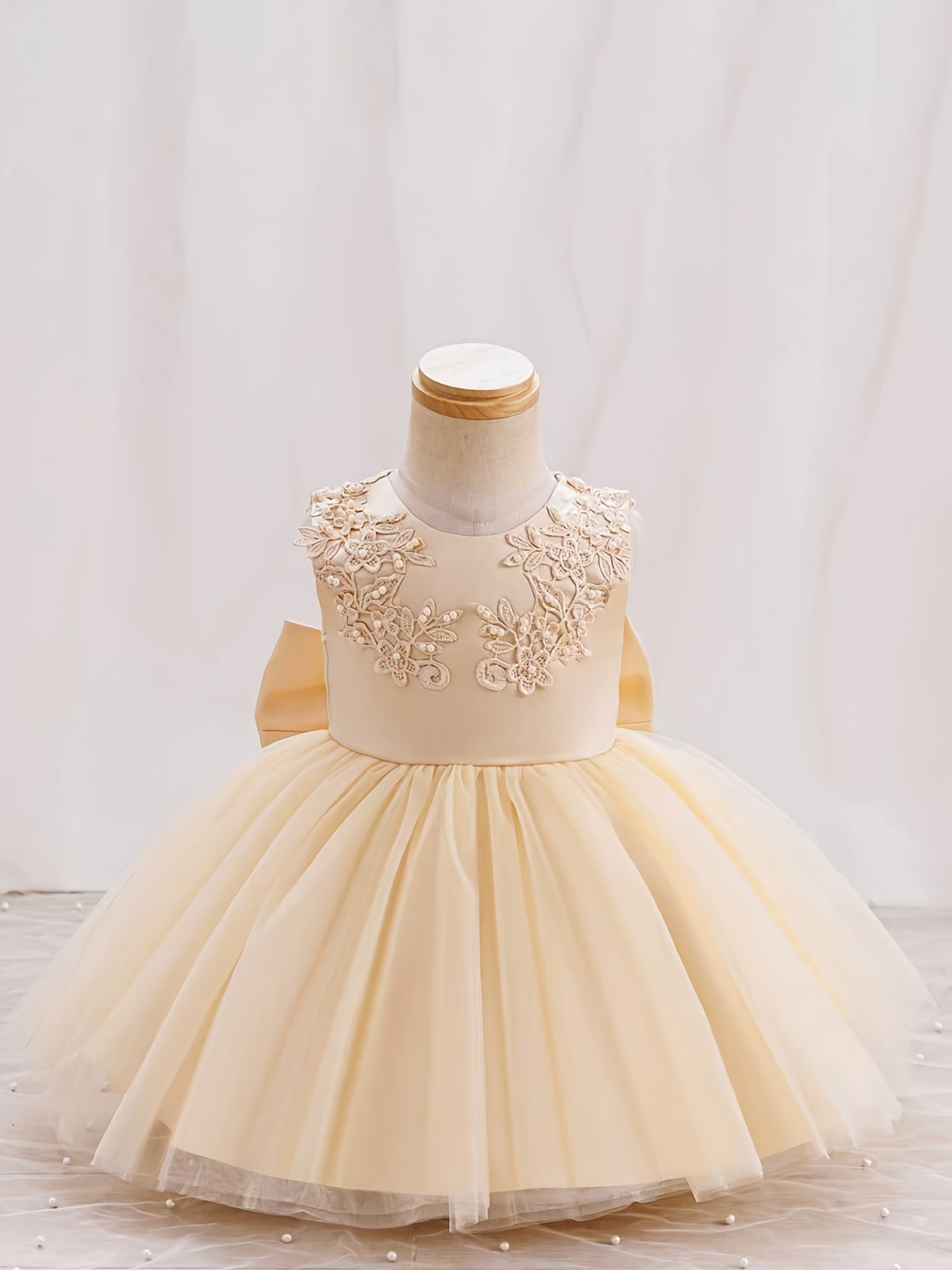 green emerald velvet dress Girl Christmas Dress Baby Girl Princess Dress Autumn Bow Puffy Toddler –  marryshe main image 1